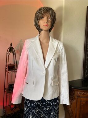 Calvin Klein White Blazer Jacket - Single Button Tailored